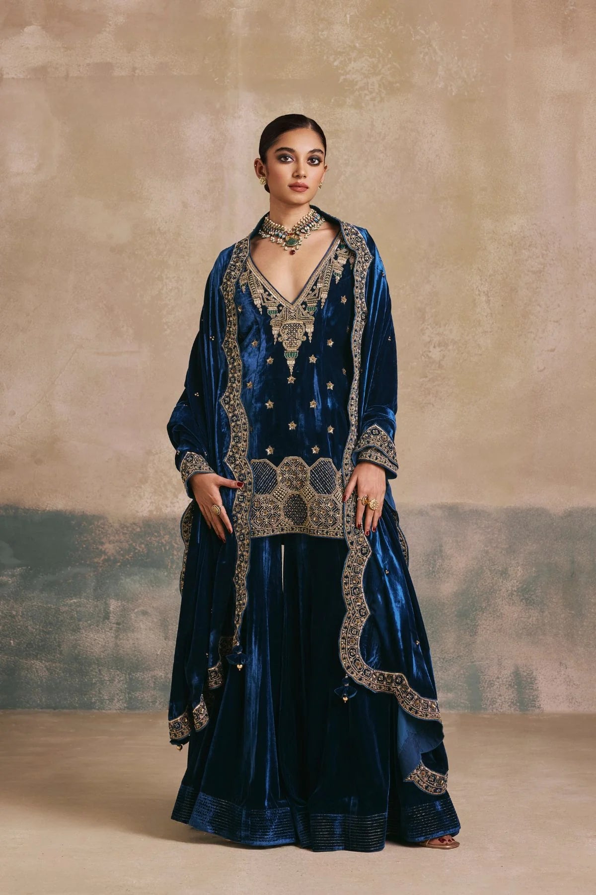 Mehtab Velvet Gharara Set