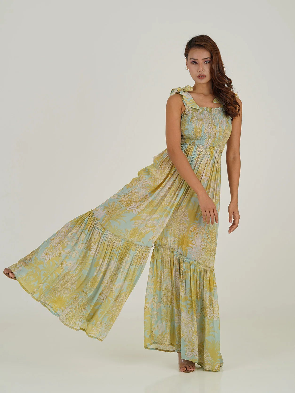 Green and yellow savana jumpsuit