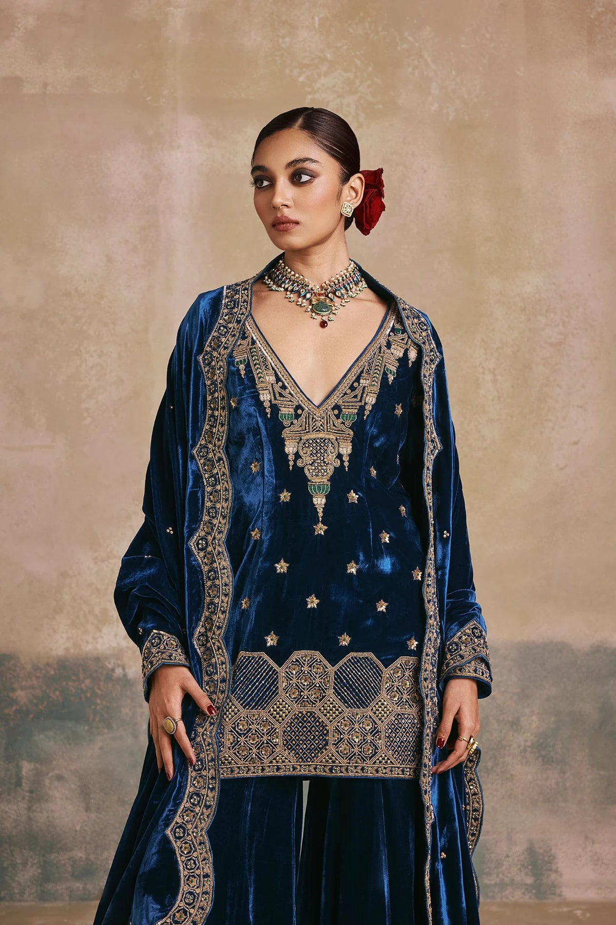 Mehtab Velvet Gharara Set