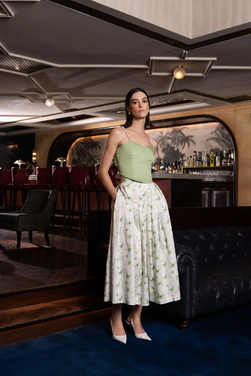 Sage Bloom Skirt Set