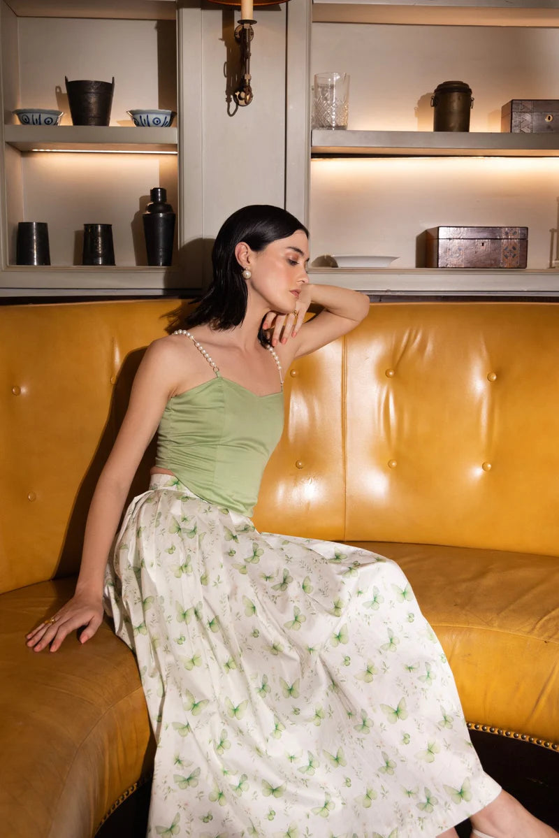 Sage Bloom Skirt Set