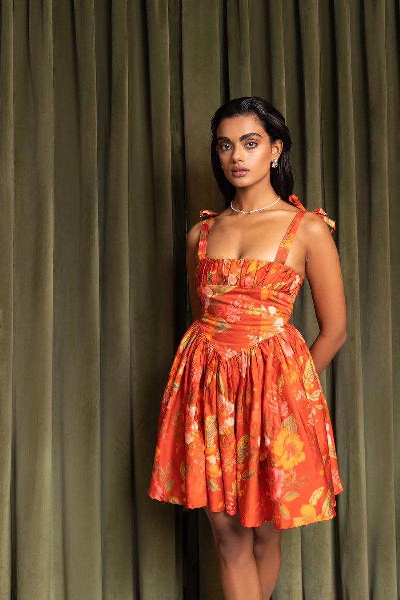 Sunset Bloom Mini Dress