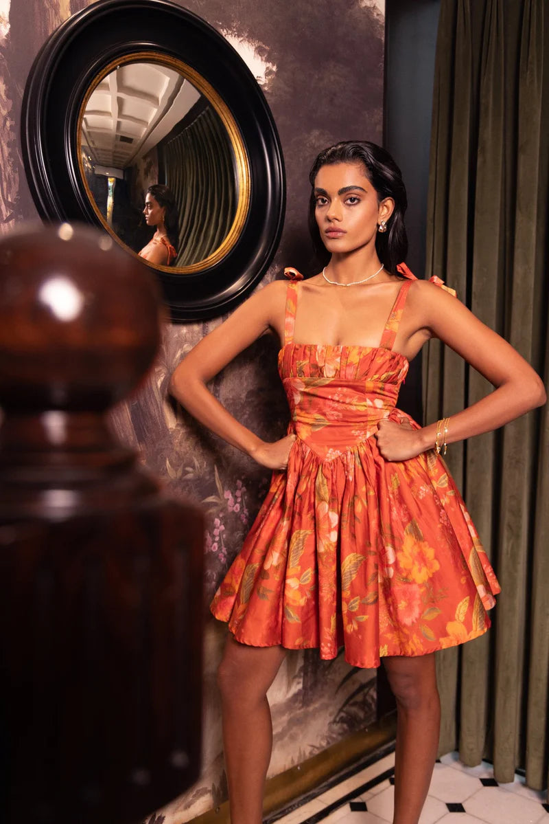 Sunset Bloom Mini Dress