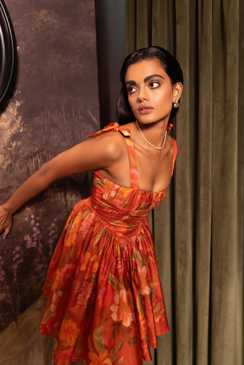 Sunset Bloom Mini Dress