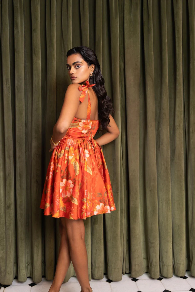Sunset Bloom Mini Dress